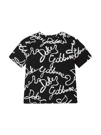 Shop Dolce & Gabbana Black T-shirt In Nero/bianco