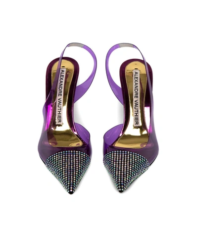 Shop Alexandre Vauthier Clear Pvc Pointed Pump Violet In Purple