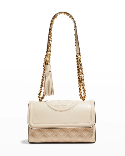 Shop Tory Burch Fleming Small Convertible Shoulder Bag In New Cream