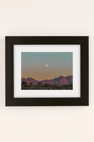Shop Urban Outfitters Desertxpalm Sunset Moon Ridge Art Print In Black Matte Frame At
