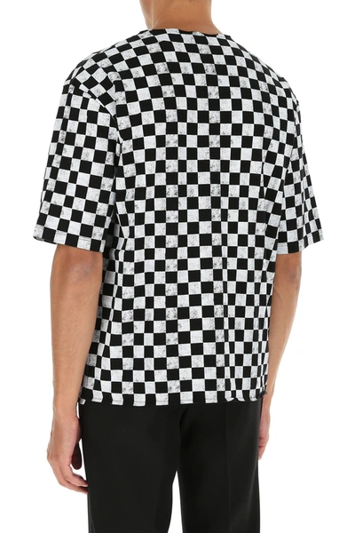 Shop Saint Laurent Printed Cotton T-shirt  Checked  Uomo M