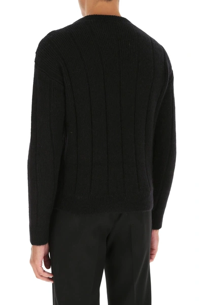 Shop Saint Laurent Black Wool Blend Sweater  Black  Uomo S In Pattern