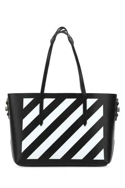 Shop Off-white Black Leather Diag Binder Shopping Bag  Black Off White Donna Tu