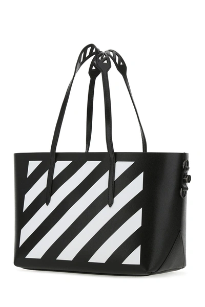 Shop Off-white Black Leather Diag Binder Shopping Bag  Black Off White Donna Tu