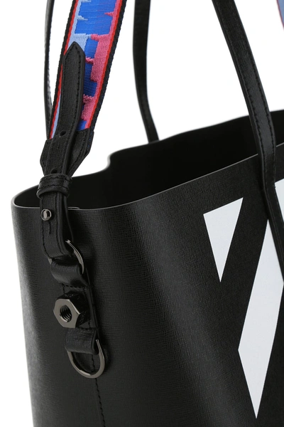 Shop Off-white Black Leather Diag Binder Shopping Bag  Black Off White Donna Tu