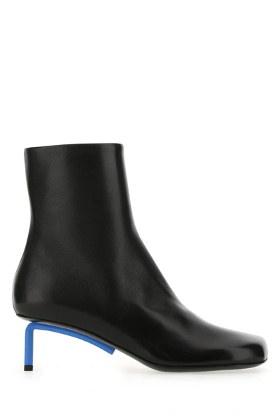 Shop Off-white Black Nappa Leather Allen Ankle Boots  Black Off White Donna 40