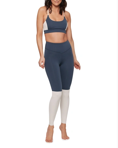 Shop Aurum Focus Low-impact Sports Bra In Navy White Alyss