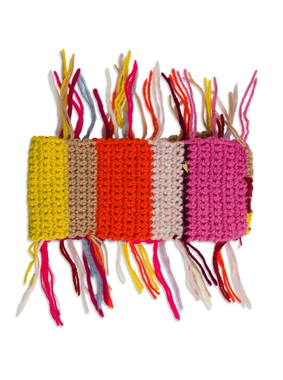 Shop Forte Forte Striped Scarf In Multicolor Crochet Wool
