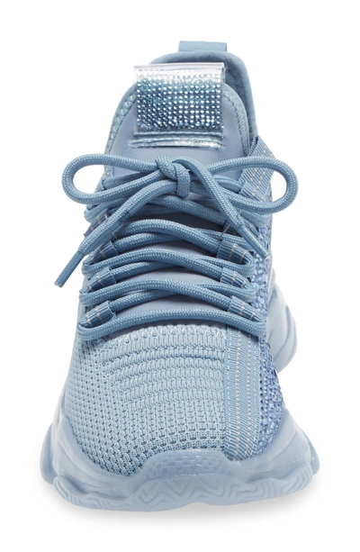 Shop Steve Madden Maxima Monochrome Knit Sneaker In Blue Multi
