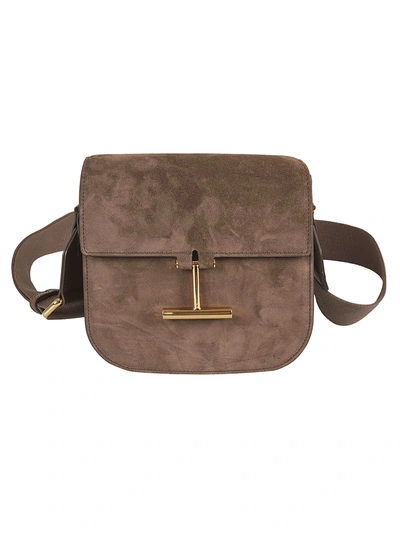Shop Tom Ford Flap Shoulder Bag In Brown
