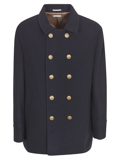 Shop Brunello Cucinelli Double-breasted Jacket In Blue