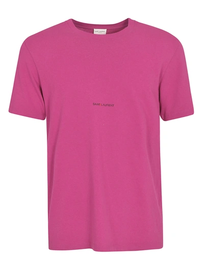 Shop Saint Laurent Logo T-shirt In Purple