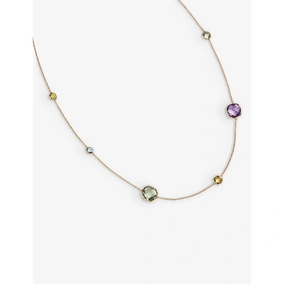 Shop Bucherer Fine Jewellery Colour Drops 18ct Rose-gold, Quartz And Topaz Necklace In Rose Gold