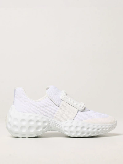 Shop Roger Vivier Viv 'run Light  Sneakers With Buckle In White