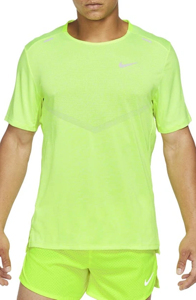 Shop Nike Dri-fit 365 Running T-shirt In Volt/ Heather