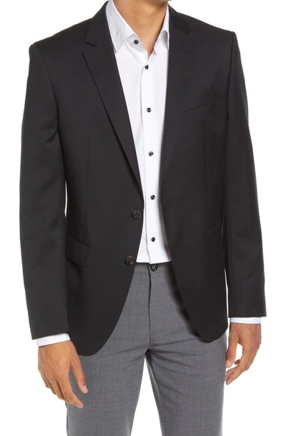 Shop Hugo Boss Solid Wool Suit Jacket In Black