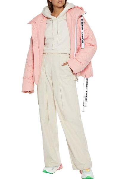 Shop Khrisjoy Quilted Shell Hooded Down Jacket In Baby Pink