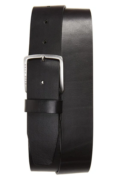 Shop Hugo Boss Sjeeko Leather Belt In Black