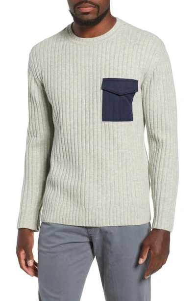 Shop Ag Delta Slim Fit Wool Blend Sweater In Heather Ivory