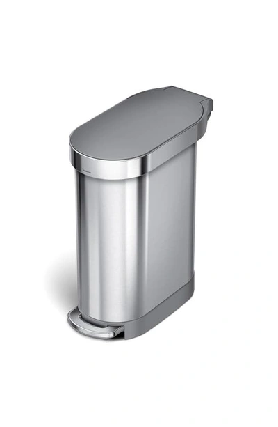 Shop Simplehuman 45l Slim Step Can In Brushed