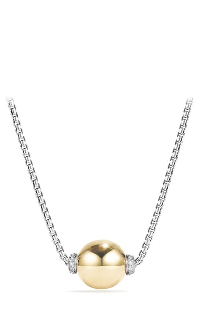 Shop David Yurman Solari Pendant Necklace With Diamonds In Silver/ Gold/ Diamond