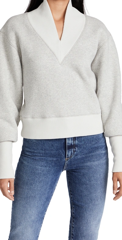 Shop Agolde Klara Extended Rib V Neck Sweatshirt