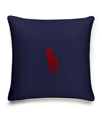 Shop Ralph Lauren Pony Cushion Cover (50cm X 50xm) In Navy