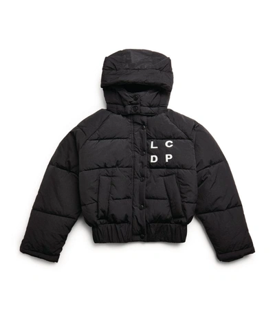 Shop Les Coyotes De Paris Logo Hooded Hally Puffer Jacket (8-16 Years) In Black