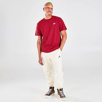 Shop Nike Men's Sportswear Logo Twist Club Fleece Jogger Pants In Off-white