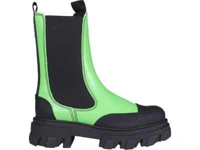 Shop Ganni Chelsea Boots In Green