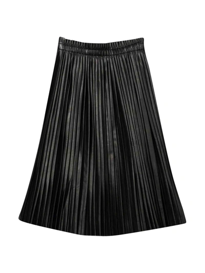 Shop Mm6 Maison Margiela Black Midi Skirt Pleated In Nero