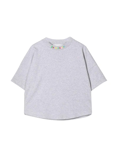 Shop Palm Angels Grey T-shirt With Multicolor Print In Grigio