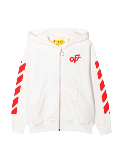Shop Off-white White Sweatshirt With Red Print In Bianco/rosso