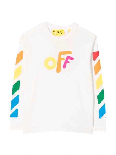 Shop Off-white White T-shirt With Multicolor Print