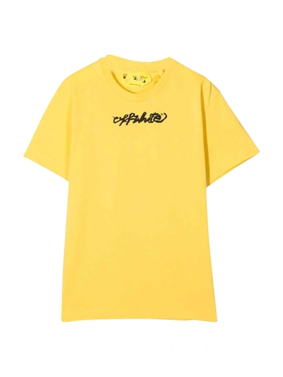 Shop Off-white Yellow T-shirt With Black Print In Giallo/nero