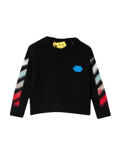 Shop Off-white Black Shirt With Multicolor Print In Nero