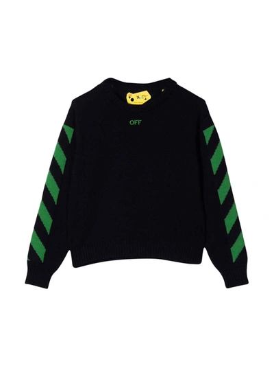 Shop Off-white Black Shirt With Green Print In Nero