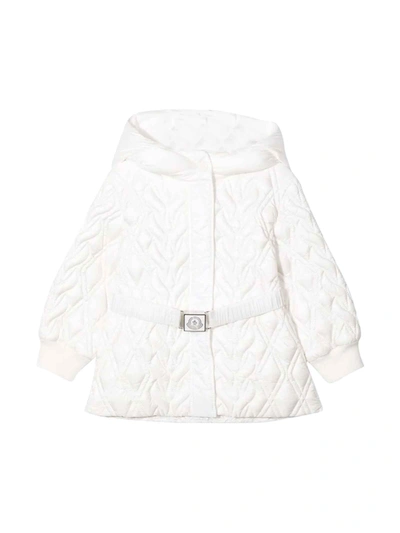 Shop Moncler White Girl Down Jacket In Bianco