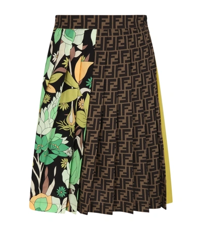 Shop Fendi Multicor Skirt With Iconic Prints In Multicolor