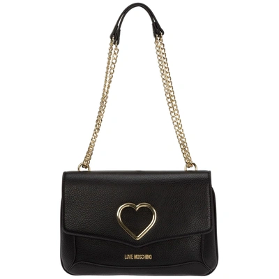 Shop Love Moschino Lm Plaque Shoulder Bag In Nero