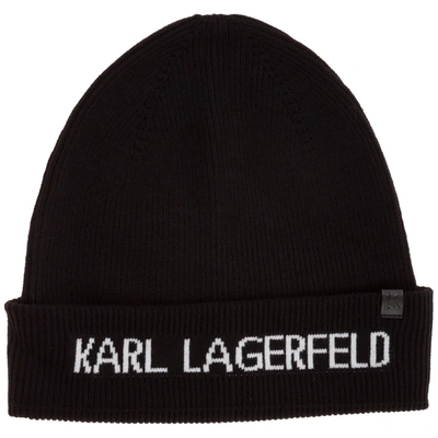 Shop Karl Lagerfeld K/studio Beanie In Nero
