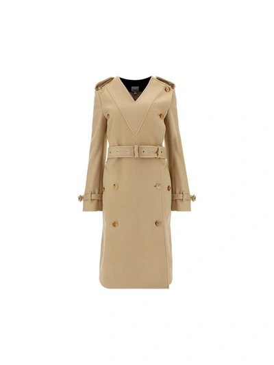 Shop Burberry Coat In Soft Fawn