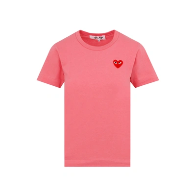 Shop Comme Des Garçons Play T-shirt Tshirt In Pink &amp; Purple
