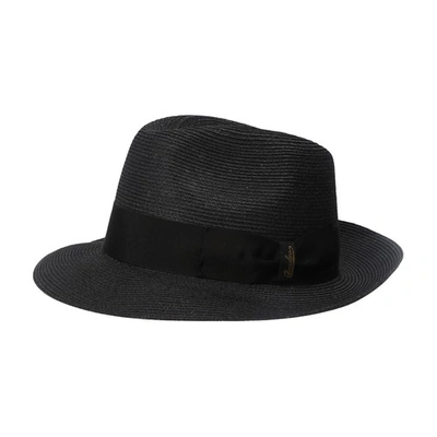 Borsalino Curved-brim Straw Hat In Black | ModeSens