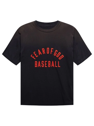Shop Fear Of God Baseball Tee Black And Red