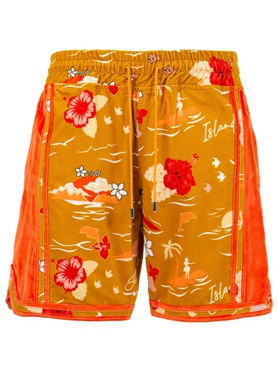 Shop Just Don Island Shorts Red And Brown
