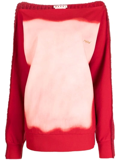 Shop Marni Tie-dye Print Sweatshirt In Rot