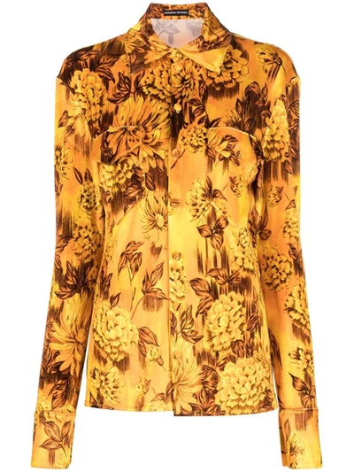 Shop Kwaidan Editions All-over Floral-print Shirt In Orange