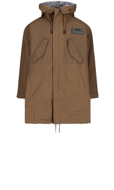 Shop Diesel Removable Quilted Lining Parka In Brown