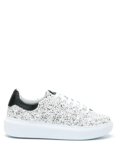 Sarah Chofakian Granilite Leather Sneakers In White